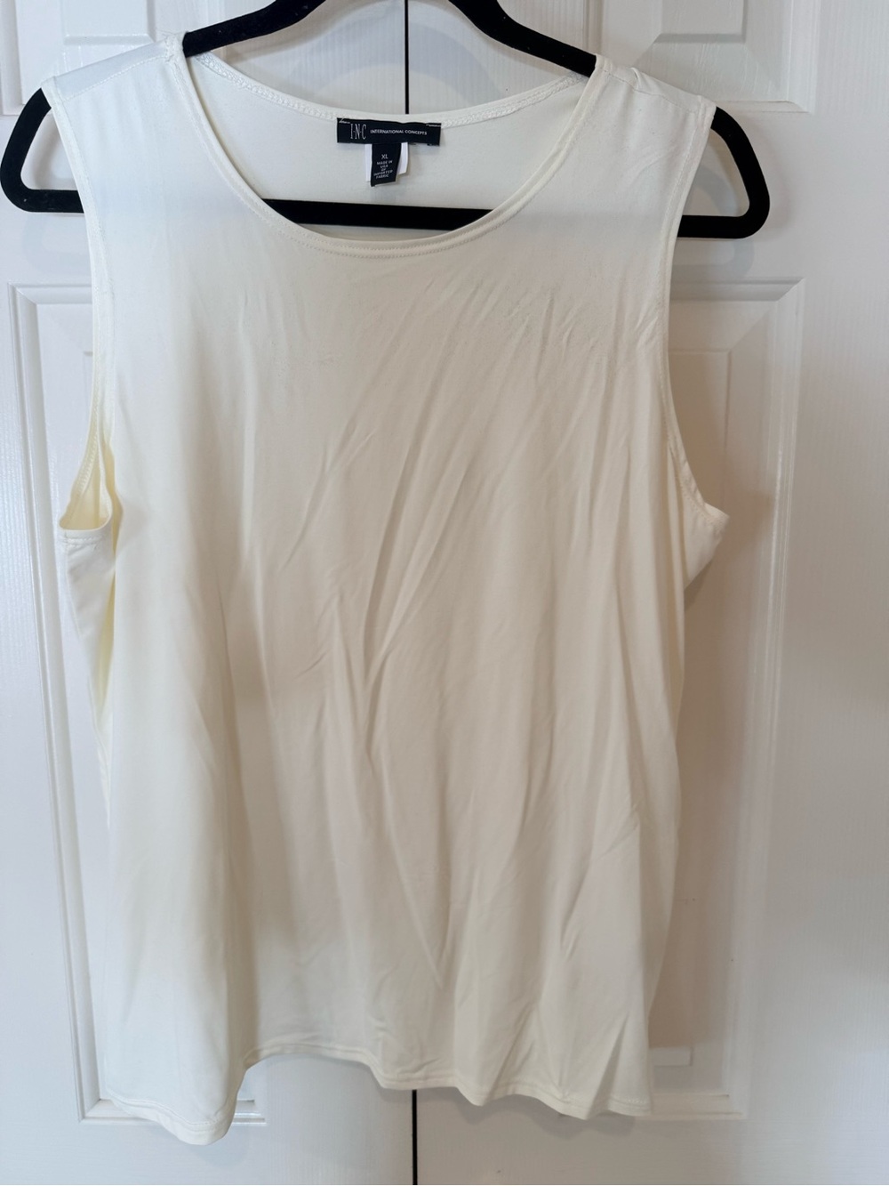 INC International Concepts Soft Cream Sleeveless Scoop Tank Top